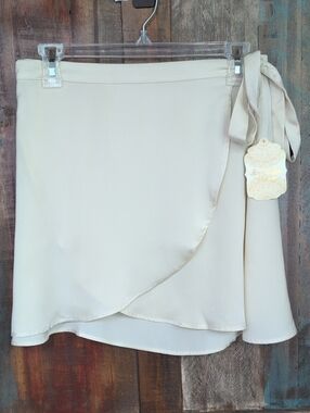 NWT Altar'd State Ballet Cream Wrap Mini Skirt Side Tie - Women's Large